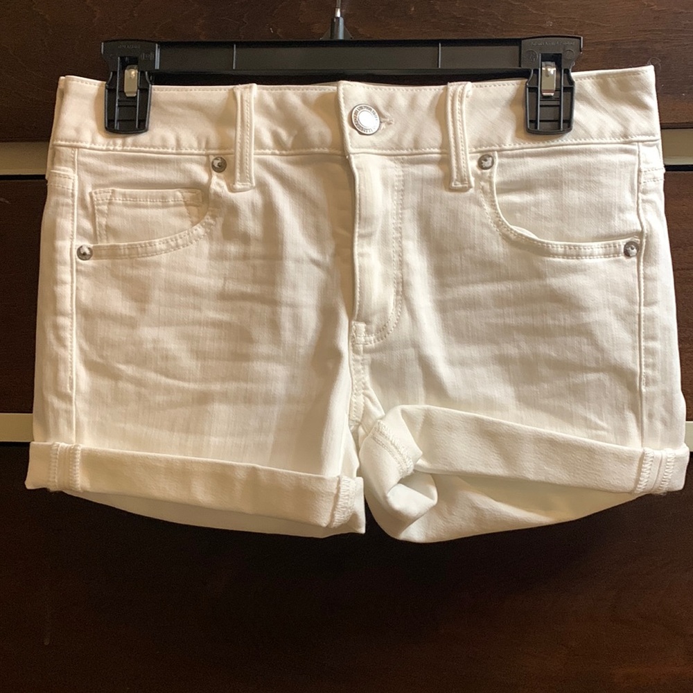 American Eagle white jean shorts
